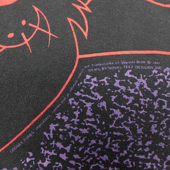 Vintage 1993 TAZ Looney Tunes Shirt Men's XL AOP Tee Novel Teez Made in Canada - Picture 3 of 12